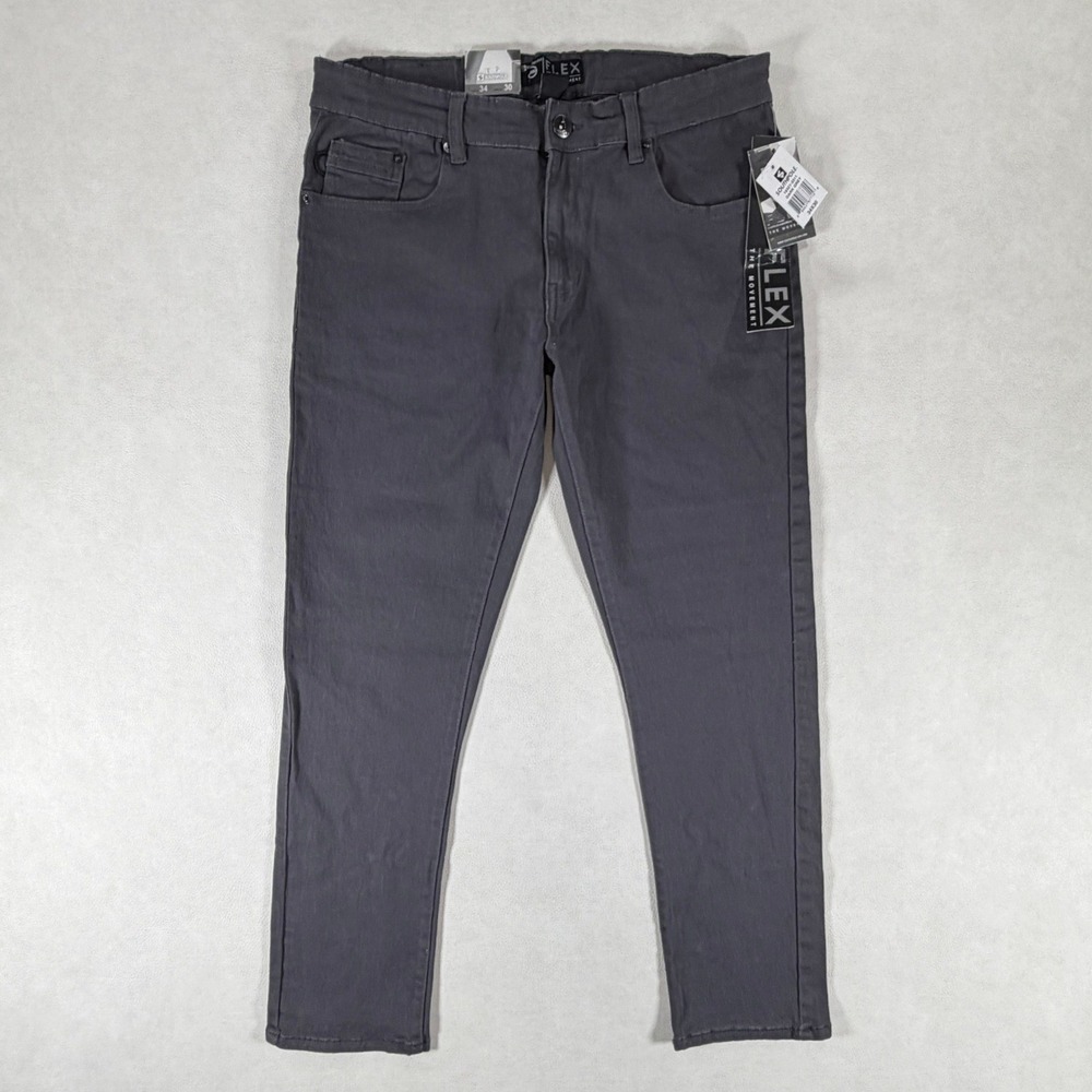 Southpole Flex The Movement Mens Skinny Fit Gray Stretch Pants 34x30 NEW